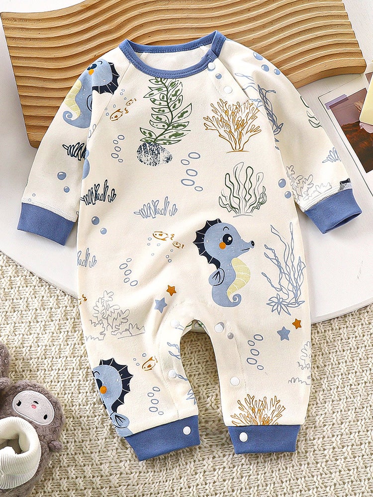 Infant Climbing Clothes All-In-One Cotton Long-Sleeved Boneless Harper Four Seasons Clothes For Boys And Girls Baby Newborn - Image 4